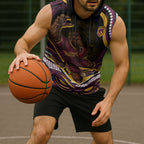 Personalized Brisbane Broncos Sleeveless Hoodie Aboriginal Dot Art - Dreamtime Rugby Mascot