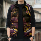Personalized Brisbane Broncos Sleeveless Puffer Jacket Aboriginal Dot Art - Dreamtime Rugby Mascot