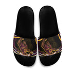 Personalized Brisbane Broncos Slide Sandals Aboriginal Dot Art - Dreamtime Rugby Mascot