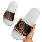 Personalized Brisbane Broncos Slide Sandals Aboriginal Dot Art - Dreamtime Rugby Mascot