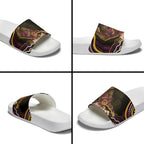 Personalized Brisbane Broncos Slide Sandals Aboriginal Dot Art - Dreamtime Rugby Mascot