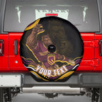 Personalized Brisbane Broncos Spare Tire Cover Aboriginal Dot Art - Dreamtime Rugby Mascot
