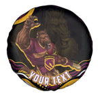 Personalized Brisbane Broncos Spare Tire Cover Aboriginal Dot Art - Dreamtime Rugby Mascot