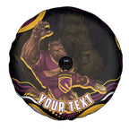 Personalized Brisbane Broncos Spare Tire Cover Aboriginal Dot Art - Dreamtime Rugby Mascot