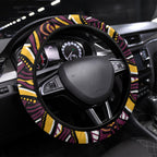 Brisbane Broncos Steering Wheel Cover Aboriginal Dot Art - Dreamtime Rugby Mascot