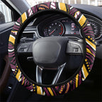 Brisbane Broncos Steering Wheel Cover Aboriginal Dot Art - Dreamtime Rugby Mascot