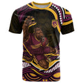 Personalized Brisbane Broncos T Shirt Aboriginal Dot Art - Dreamtime Rugby Mascot