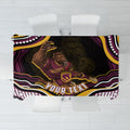 Personalized Brisbane Broncos Tablecloth Aboriginal Dot Art - Dreamtime Rugby Mascot