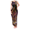 Personalized Brisbane Broncos Tank Maxi Dress Aboriginal Dot Art - Dreamtime Rugby Mascot