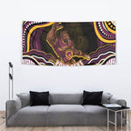 Personalized Brisbane Broncos Tapestry Aboriginal Dot Art - Dreamtime Rugby Mascot