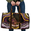 Personalized Brisbane Broncos Travel Bag Aboriginal Dot Art - Dreamtime Rugby Mascot