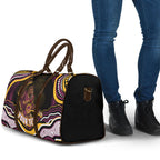 Personalized Brisbane Broncos Travel Bag Aboriginal Dot Art - Dreamtime Rugby Mascot