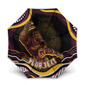 Personalized Brisbane Broncos Umbrella Aboriginal Dot Art - Dreamtime Rugby Mascot