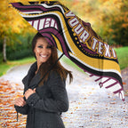 Personalized Brisbane Broncos Umbrella Aboriginal Dot Art - Dreamtime Rugby Mascot