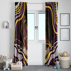 Personalized Brisbane Broncos Window Curtain Aboriginal Dot Art - Dreamtime Rugby Mascot
