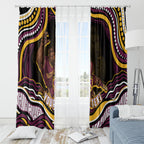 Personalized Brisbane Broncos Window Curtain Aboriginal Dot Art - Dreamtime Rugby Mascot
