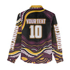 Personalized Brisbane Broncos Women Casual Shirt Aboriginal Dot Art - Dreamtime Rugby Mascot