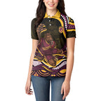 Personalized Brisbane Broncos Women Polo Shirt Aboriginal Dot Art - Dreamtime Rugby Mascot
