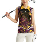 Personalized Brisbane Broncos Women Sleeveless Polo Shirt Aboriginal Dot Art - Dreamtime Rugby Mascot