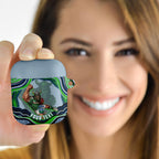 Personalized Canberra Raiders AirPods Case Aboriginal Dot Art - Dreamtime Rugby Mascot