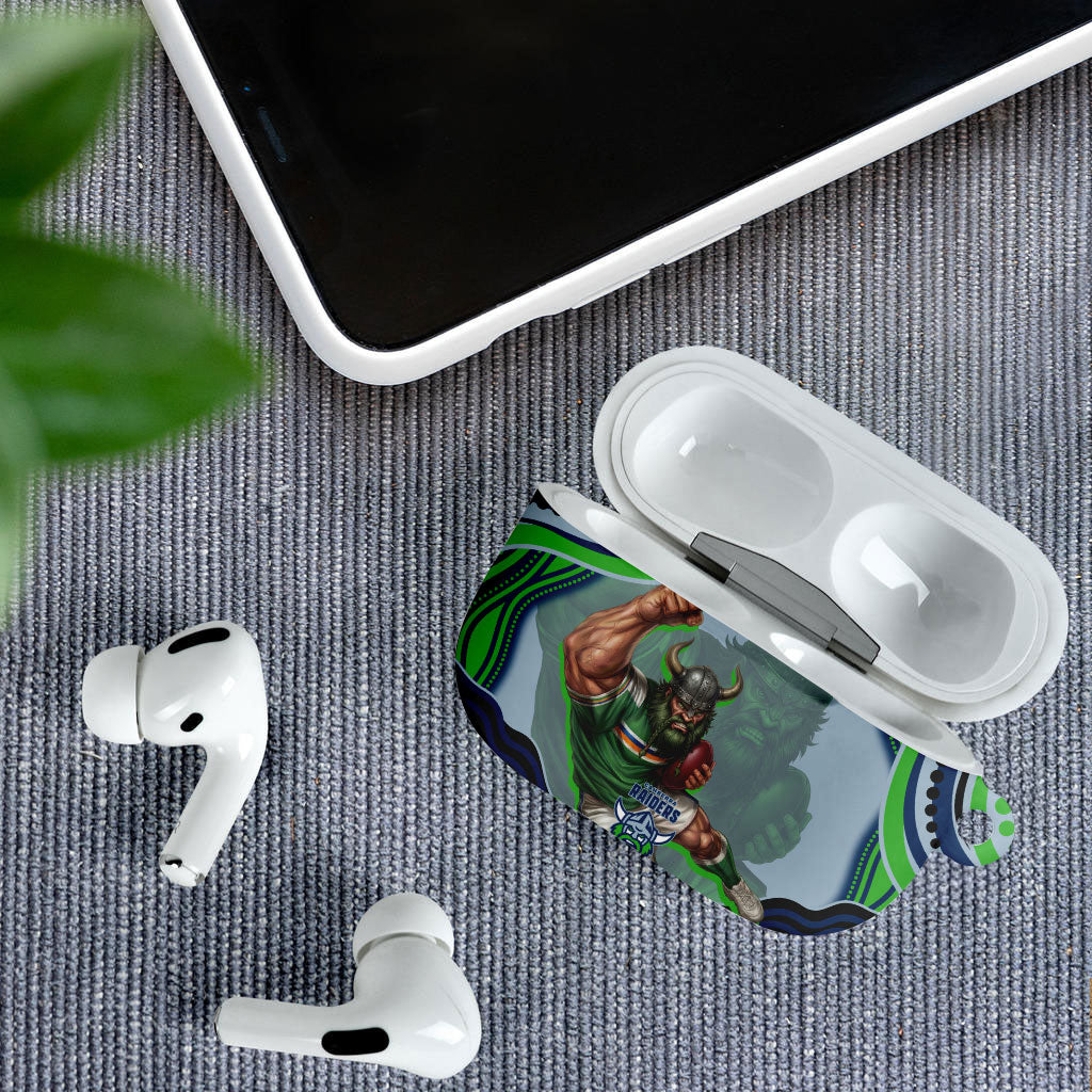 Personalized Canberra Raiders AirPods Case Aboriginal Dot Art - Dreamtime Rugby Mascot