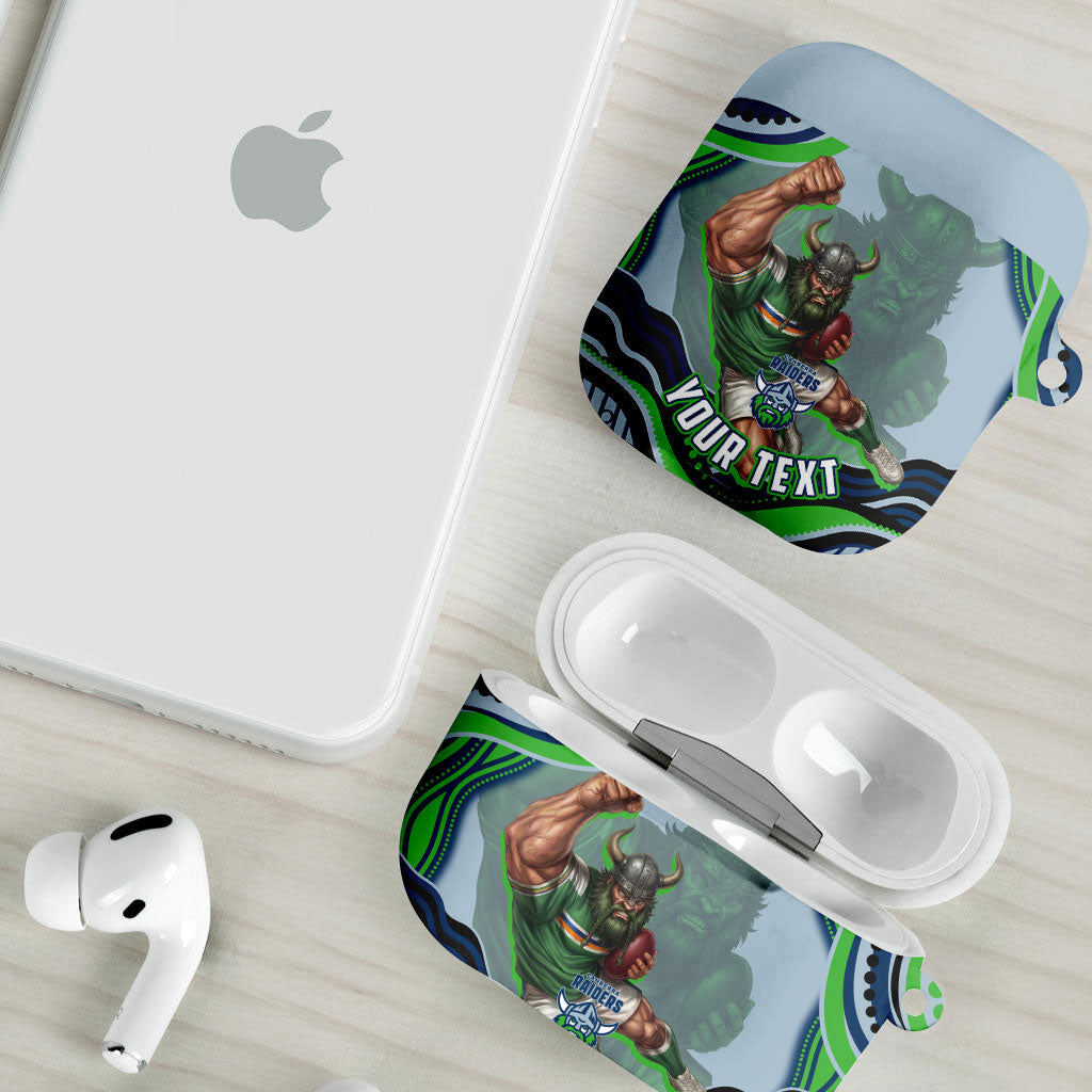 Personalized Canberra Raiders AirPods Case Aboriginal Dot Art - Dreamtime Rugby Mascot