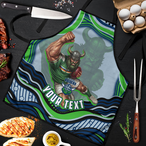 Personalized Canberra Raiders Apron Aboriginal Dot Art - Dreamtime Rugby Mascot
