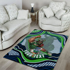 Personalized Canberra Raiders Area Rug Aboriginal Dot Art - Dreamtime Rugby Mascot