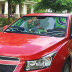 Personalized Canberra Raiders Auto Sun Shade Aboriginal Dot Art - Dreamtime Rugby Mascot