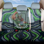 Personalized Canberra Raiders Back Car Seat Cover Aboriginal Dot Art - Dreamtime Rugby Mascot