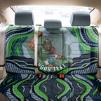 Personalized Canberra Raiders Back Car Seat Cover Aboriginal Dot Art - Dreamtime Rugby Mascot