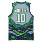 Personalized Canberra Raiders Basketball Jersey Aboriginal Dot Art - Dreamtime Rugby Mascot