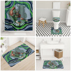 Personalized Canberra Raiders Bathroom Set Aboriginal Dot Art - Dreamtime Rugby Mascot