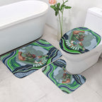 Personalized Canberra Raiders Bathroom Set Aboriginal Dot Art - Dreamtime Rugby Mascot