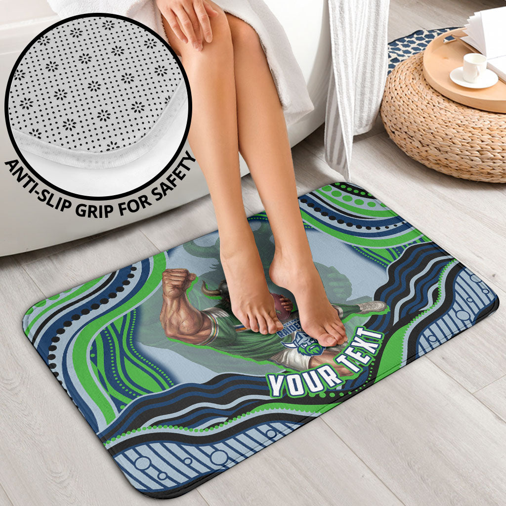 Personalized Canberra Raiders Bathroom Set Aboriginal Dot Art - Dreamtime Rugby Mascot