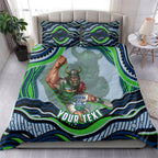 Personalized Canberra Raiders Bedding Set Aboriginal Dot Art - Dreamtime Rugby Mascot