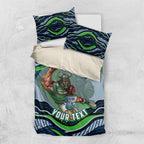 Personalized Canberra Raiders Bedding Set Aboriginal Dot Art - Dreamtime Rugby Mascot