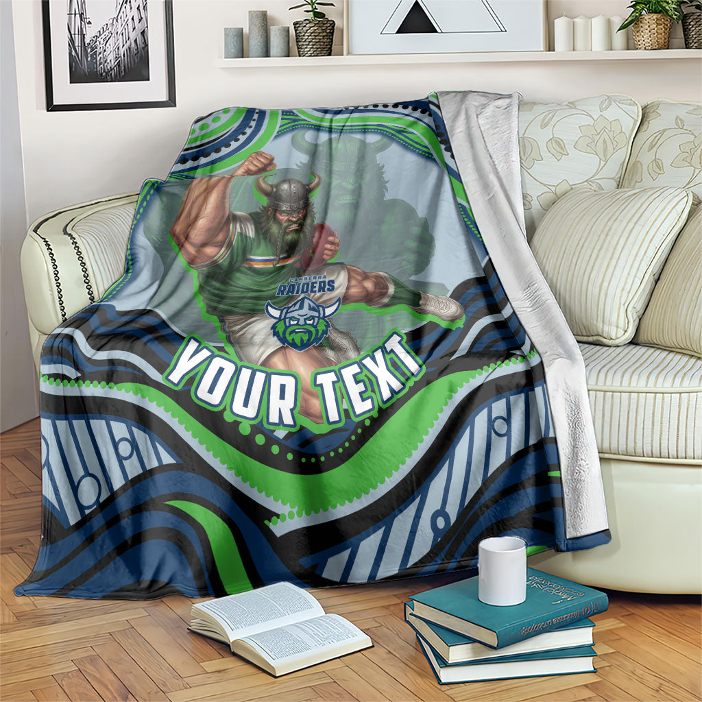 Personalized Canberra Raiders Blanket Aboriginal Dot Art - Dreamtime Rugby Mascot