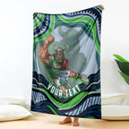 Personalized Canberra Raiders Blanket Aboriginal Dot Art - Dreamtime Rugby Mascot