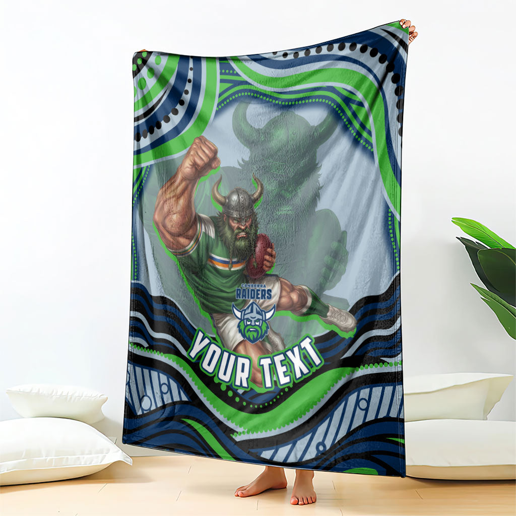 Personalized Canberra Raiders Blanket Aboriginal Dot Art - Dreamtime Rugby Mascot