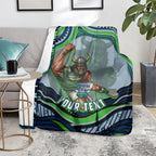 Personalized Canberra Raiders Blanket Aboriginal Dot Art - Dreamtime Rugby Mascot