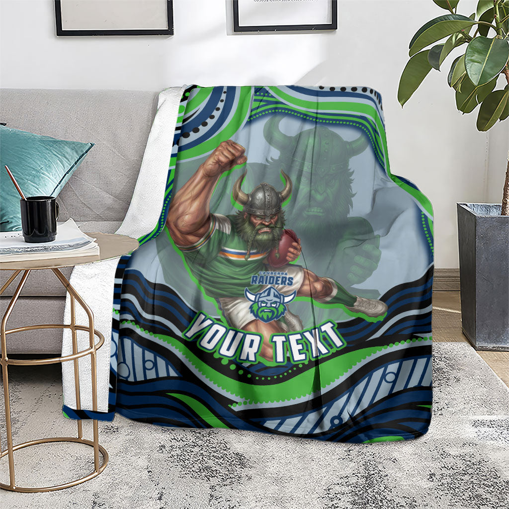 Personalized Canberra Raiders Blanket Aboriginal Dot Art - Dreamtime Rugby Mascot