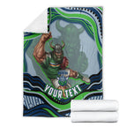 Personalized Canberra Raiders Blanket Aboriginal Dot Art - Dreamtime Rugby Mascot