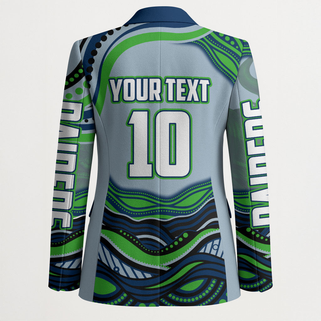 Personalized Canberra Raiders Blazer Aboriginal Dot Art - Dreamtime Rugby Mascot