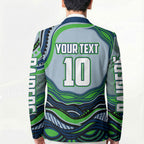 Personalized Canberra Raiders Blazer Aboriginal Dot Art - Dreamtime Rugby Mascot