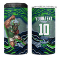 Personalized Canberra Raiders 4 in 1 Can Cooler Tumbler Aboriginal Dot Art - Dreamtime Rugby Mascot