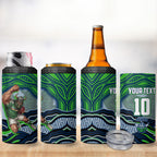 Personalized Canberra Raiders 4 in 1 Can Cooler Tumbler Aboriginal Dot Art - Dreamtime Rugby Mascot