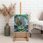 Personalized Canberra Raiders Canvas Wall Art Aboriginal Dot Art - Dreamtime Rugby Mascot