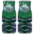 Personalized Canberra Raiders Car Mats Aboriginal Dot Art - Dreamtime Rugby Mascot