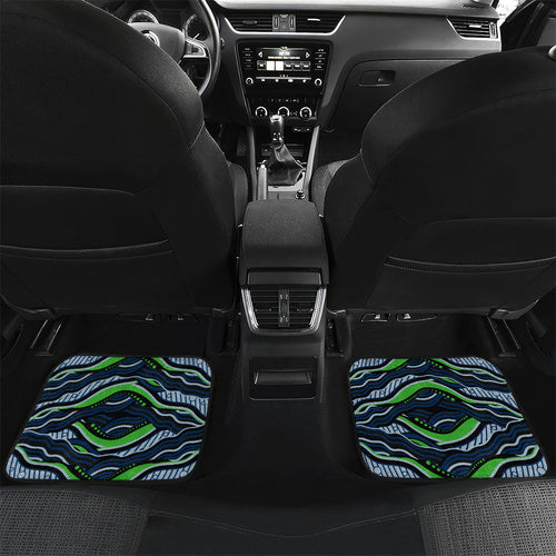 Personalized Canberra Raiders Car Mats Aboriginal Dot Art - Dreamtime Rugby Mascot